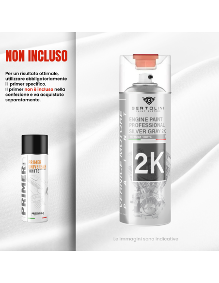 GRIS METALIZADO 2K Spray Alta Temperatura Para Motores Contemporáneos Y Clásicos - 400ml