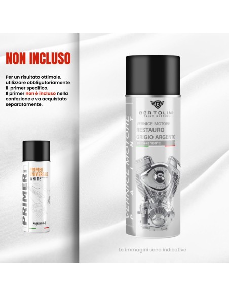 GRIGIO METALLIZZATO D'EPOCA 1K - Vernice Motore Spray Alta Temperatura - 400Ml